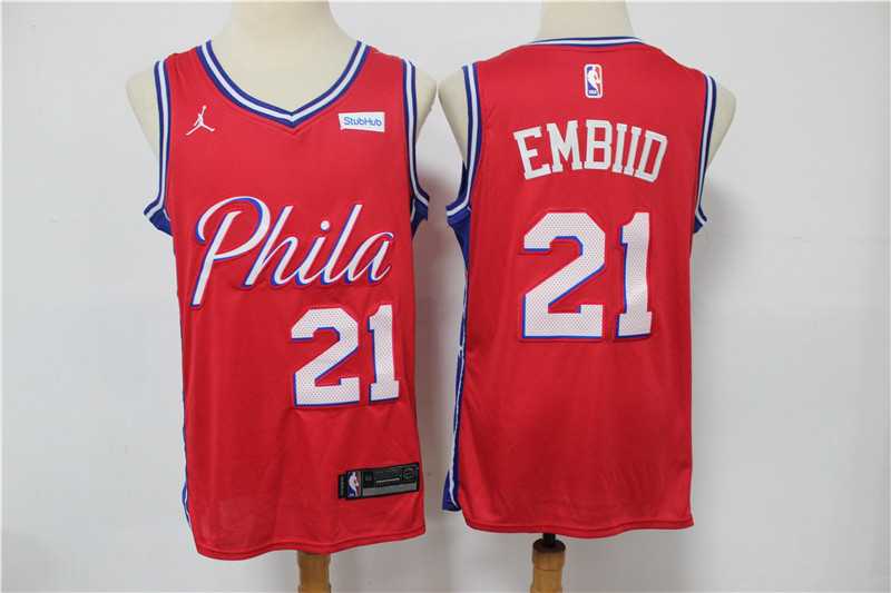 76ers 21 Joel Embiid Red Jordan Brand Swingman Jersey,We sell and wholesale 76ers 21 Joel Embiid Red Jordan Brand Swingman Jersey on line form chian!